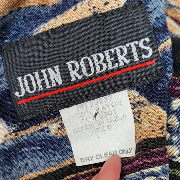 Vtg John Roberts 90s‎ Florla Multicolored Maxi Dress Size 8 Beaded - Picture 6 of 12